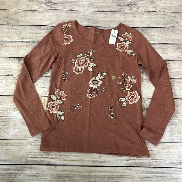 LOFT Tops - NWT Loft Long Sleeve Print Top Size XS